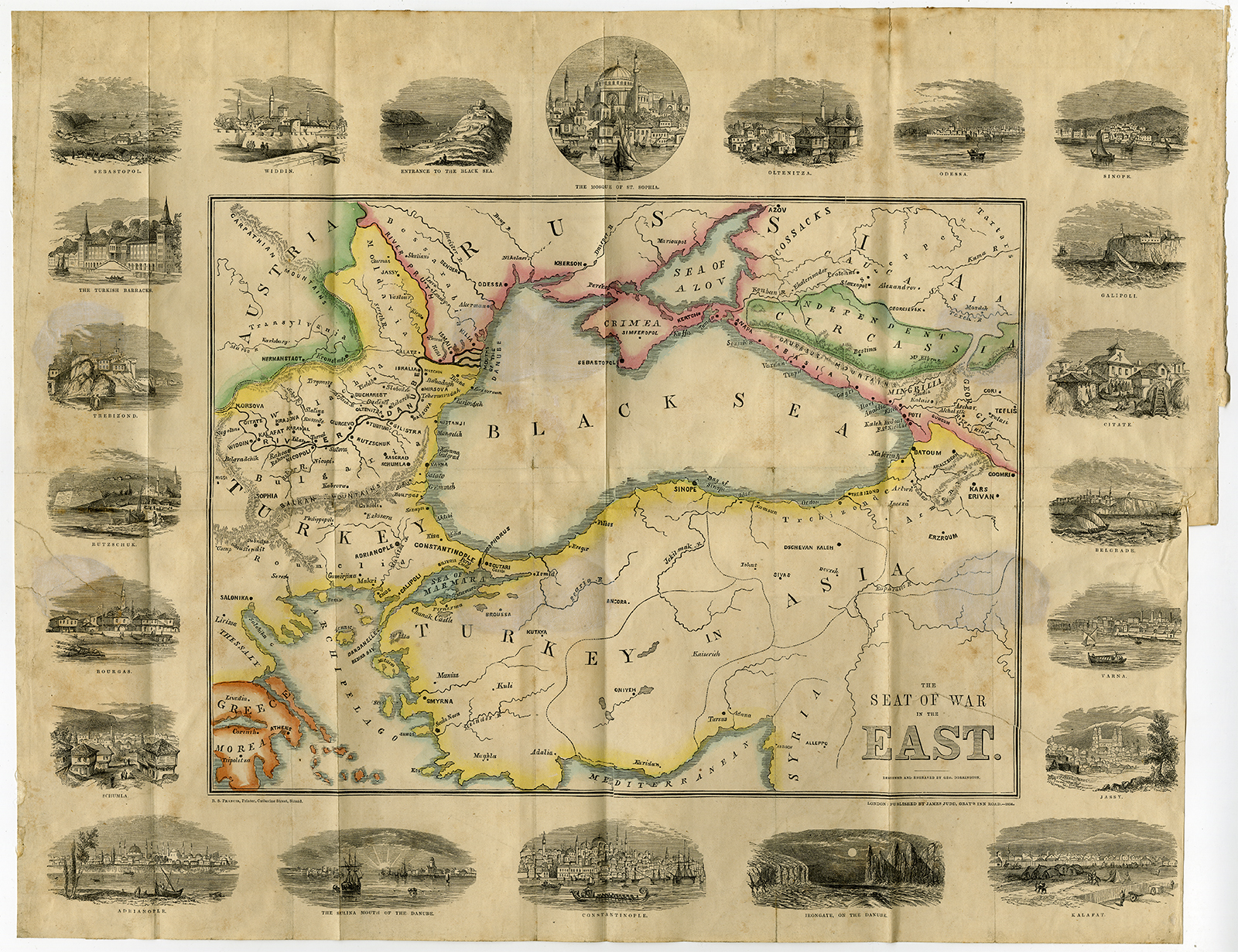 Cb138 416x320 Antique Print-BLACK SEA-CRIMEA-ISTANBUL-BELGRADE-RUSSIA-Dorrington-Dodd-1854