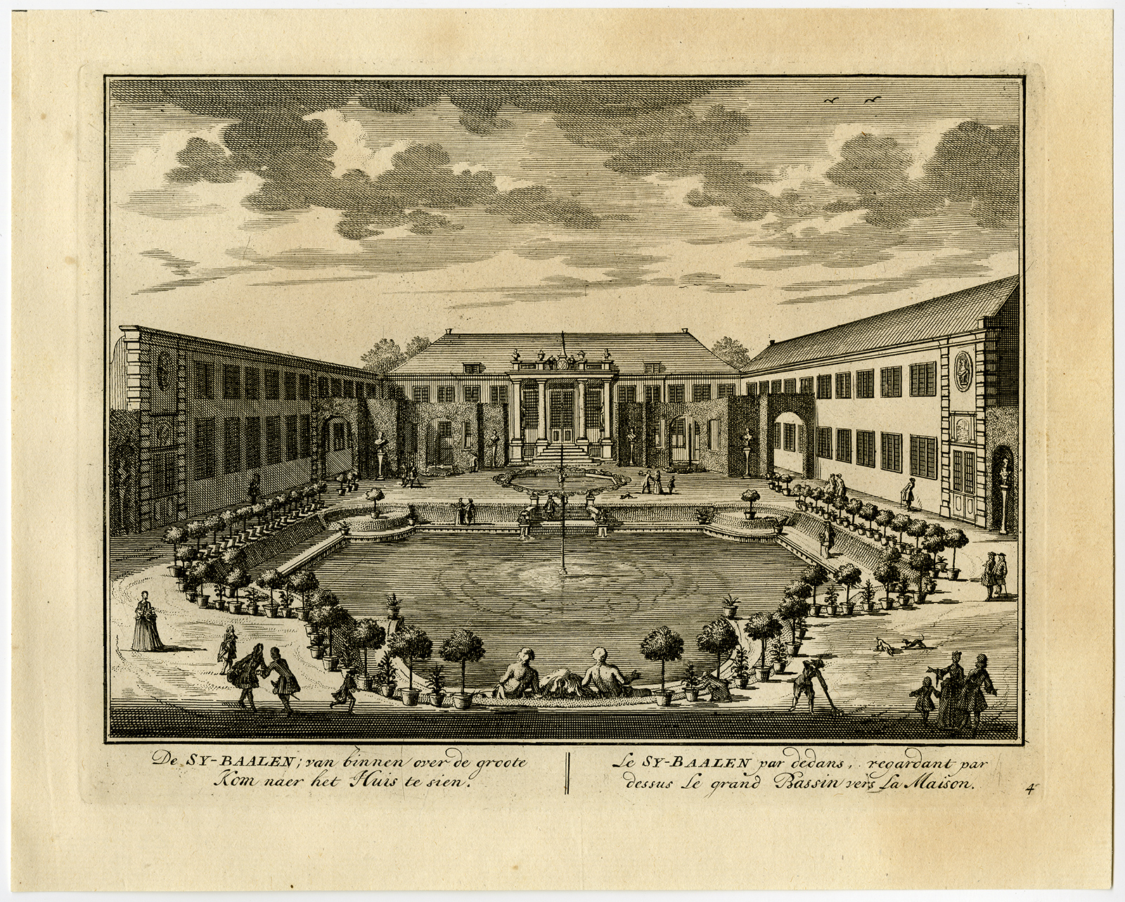 , 3 Antique Prints-ESTATE-SY-BAALEN-DAVID VAN MOLLEM-PL. 3-5-Stoopendaal-1719, Pictura Antique Prints