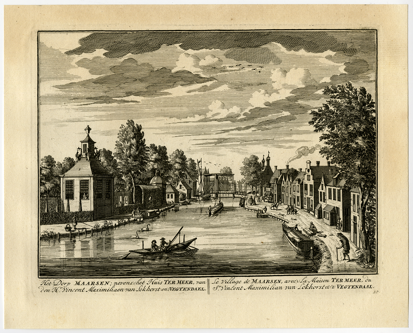 , Antique Print-MAARSSEN-TER MEER-VAN LOKHORST-PL. 10-Stoopendaal-1719, Pictura Antique Prints