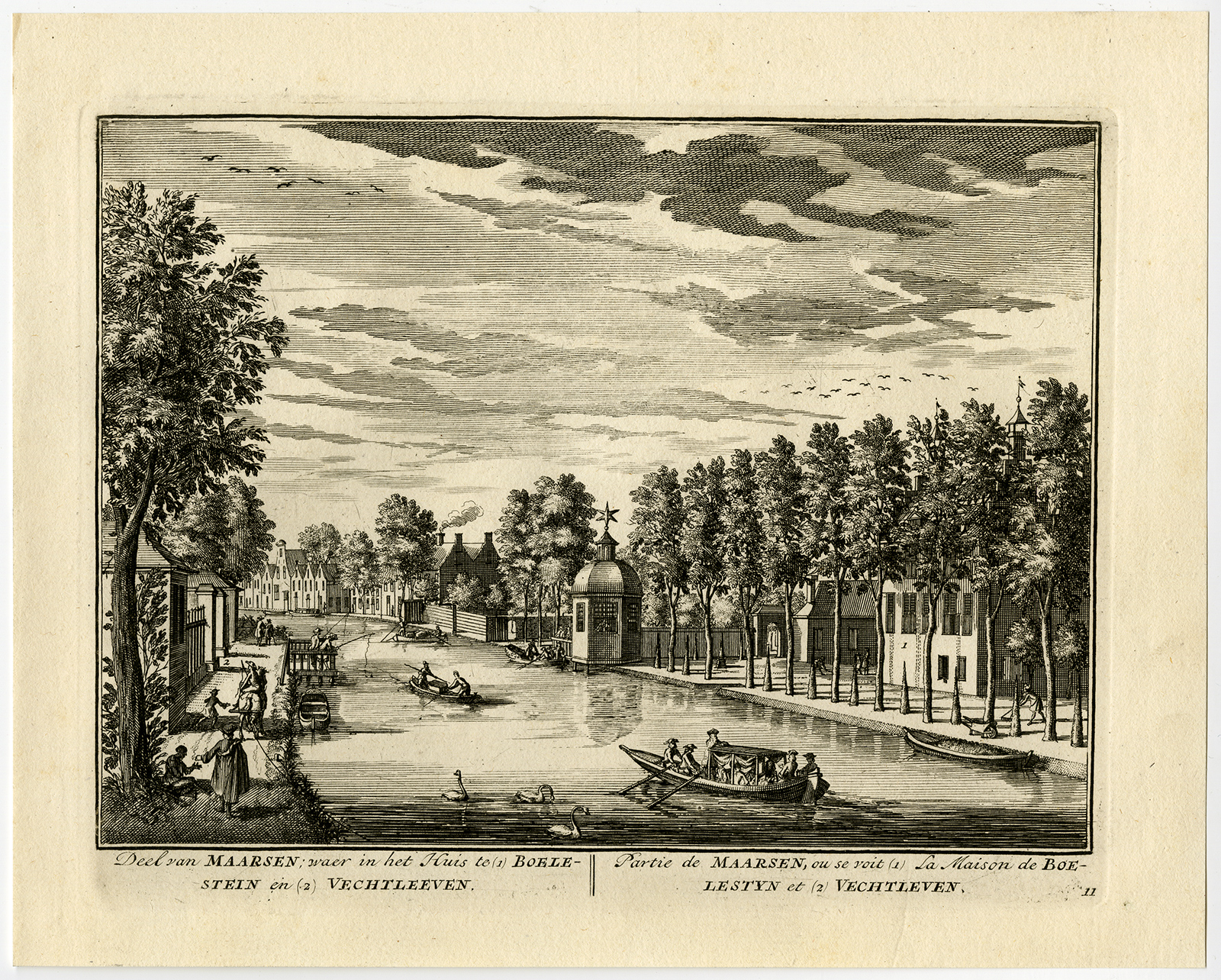 , Antique Print-MAARSSEN-BOLENSTEIN-VECHTLEVEN-PL. 11-Stoopendaal-1719, Pictura Antique Prints