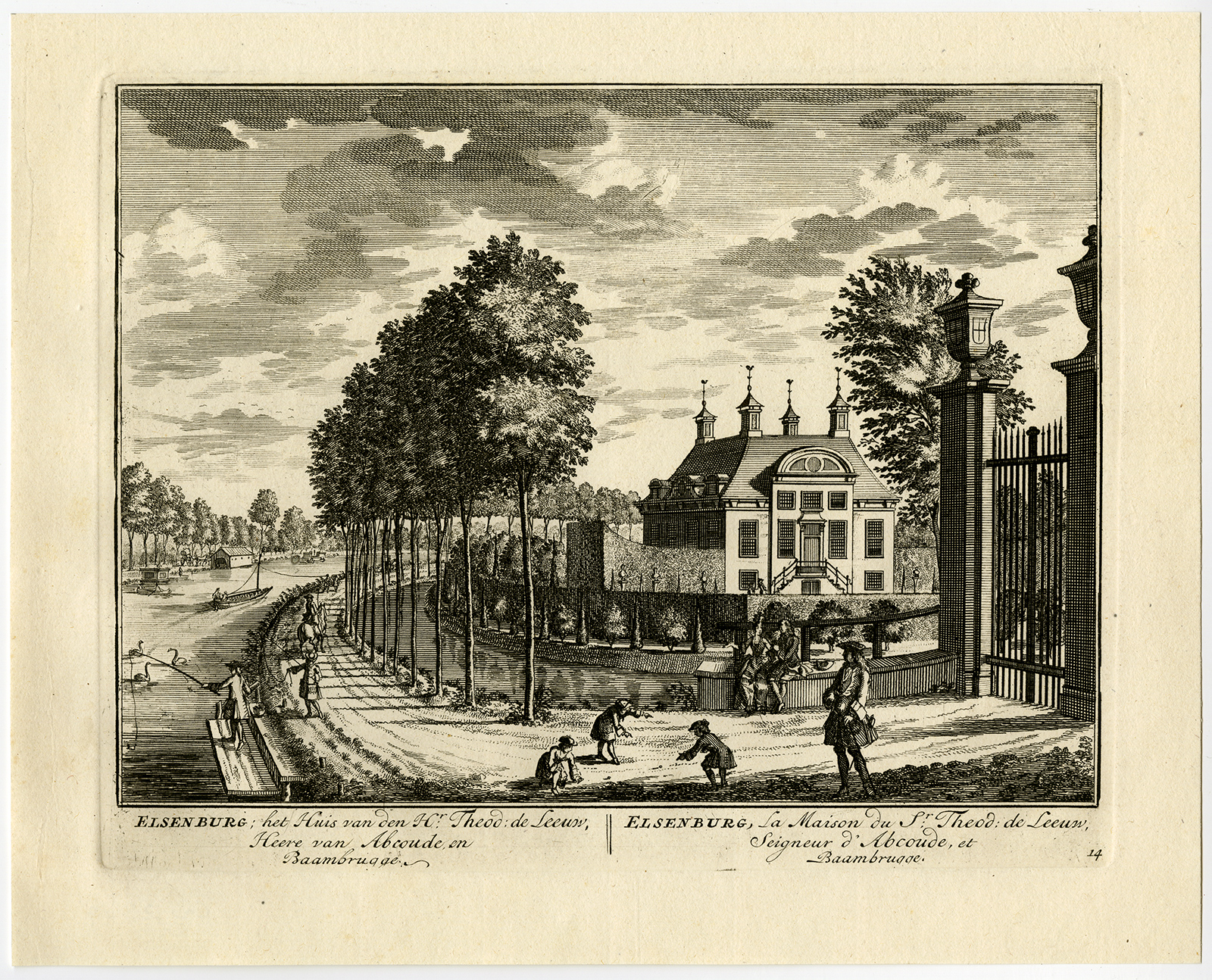 , Antique Print-ELSENBURG-THEODOOR DE LEEUW-MAARSSEN-PL. 14-Stoopendaal-1719, Pictura Antique Prints