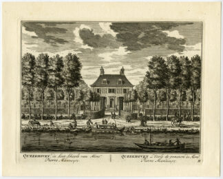 2 Antique Prints-QUEEKHOVEN-BOARDINGSCHOOL-BREUKELEN-PL. 35-Stoopendaal-1719