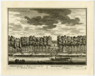 2 Antique Prints-GROENEVECHT ESTATE-RUTGERS-BREUKELEN-PL. 37-38-Stoopendaal-1719