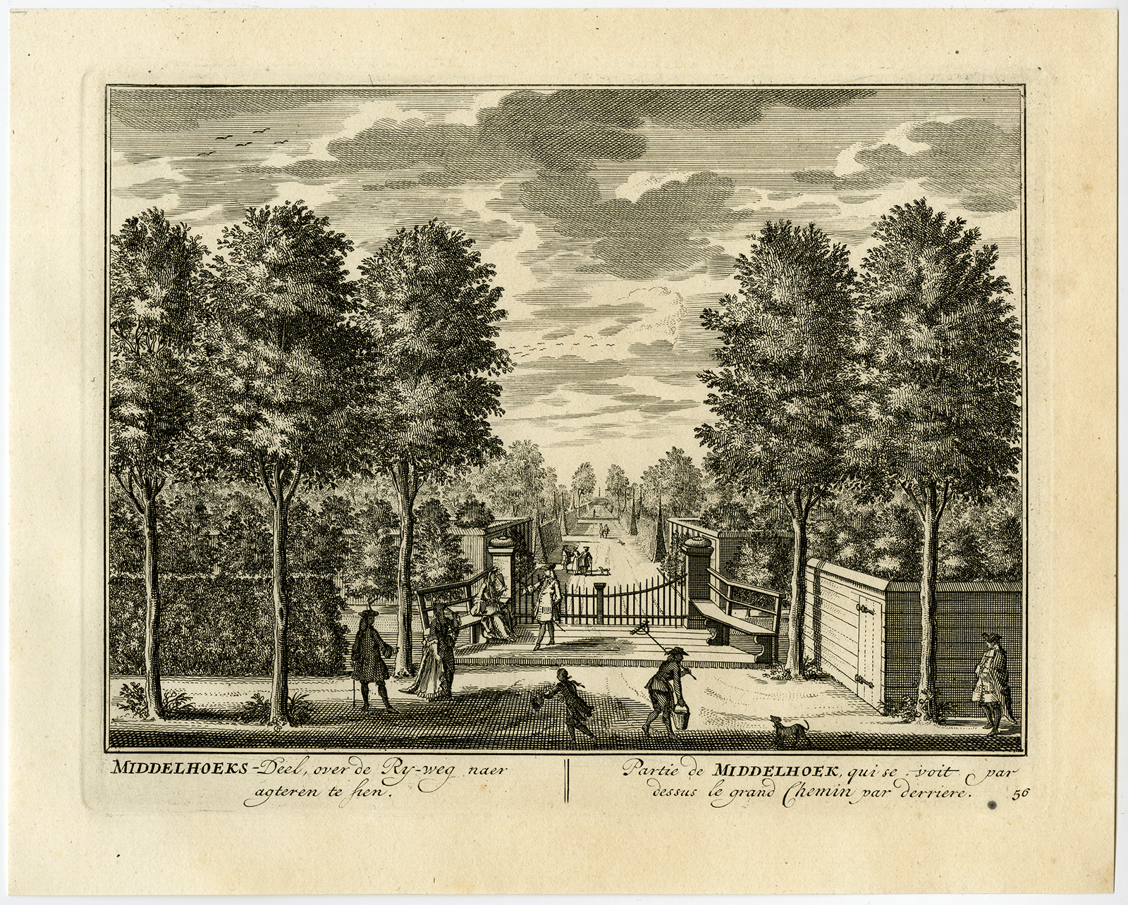 , 3 Antique Prints-MIDDELHOEK-BIERENS-NIEUWERSLUIS-PL.54-56-Stoopendaal-1719, Pictura Antique Prints