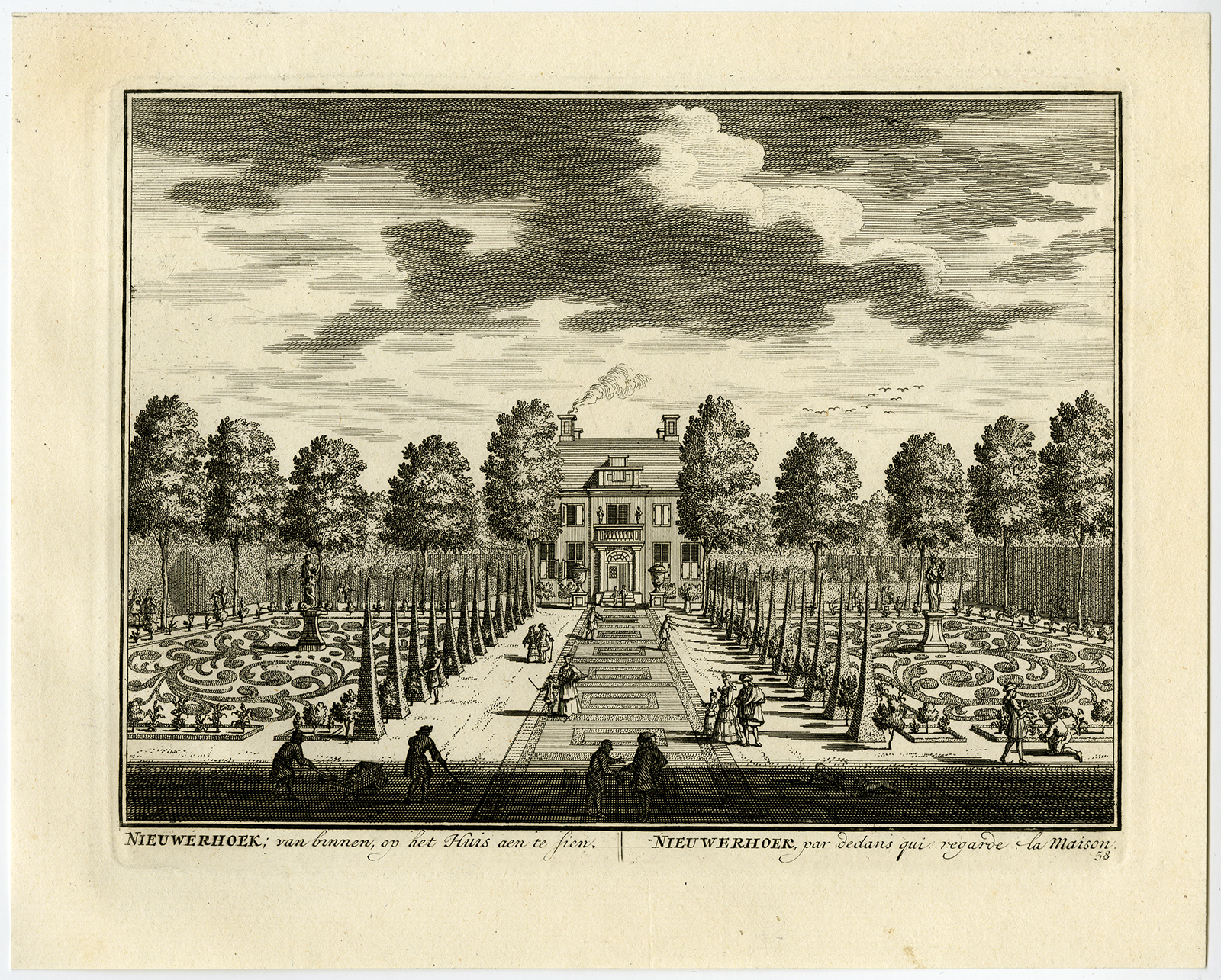 Cb2348 416x334 3 Antique Prints-NIEUWERHOEK ESTATE-TARELINK-LOENEN-PL. 57-59-Stoopendaal-1719 - Image 2