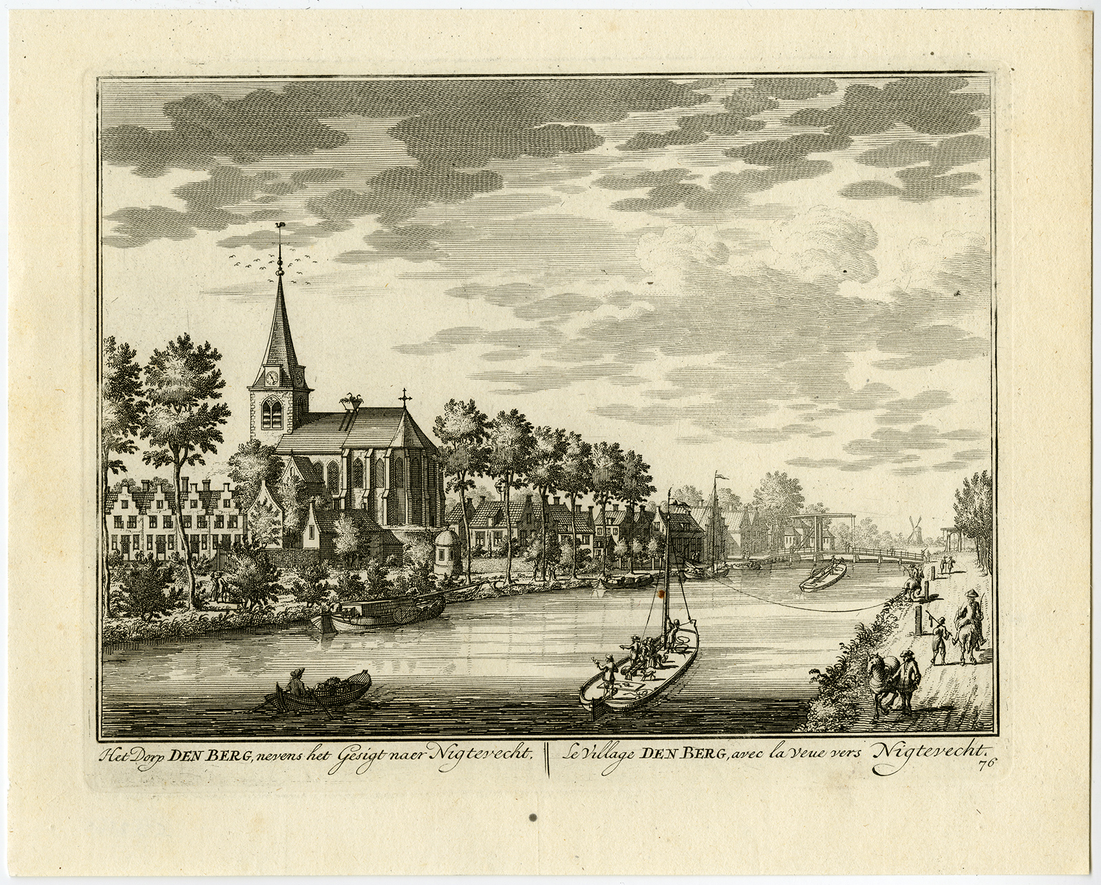 , Antique Print-NEDERHORST DEN BERG-VECHT-PL. 76-Stoopendaal-1719, Pictura Antique Prints