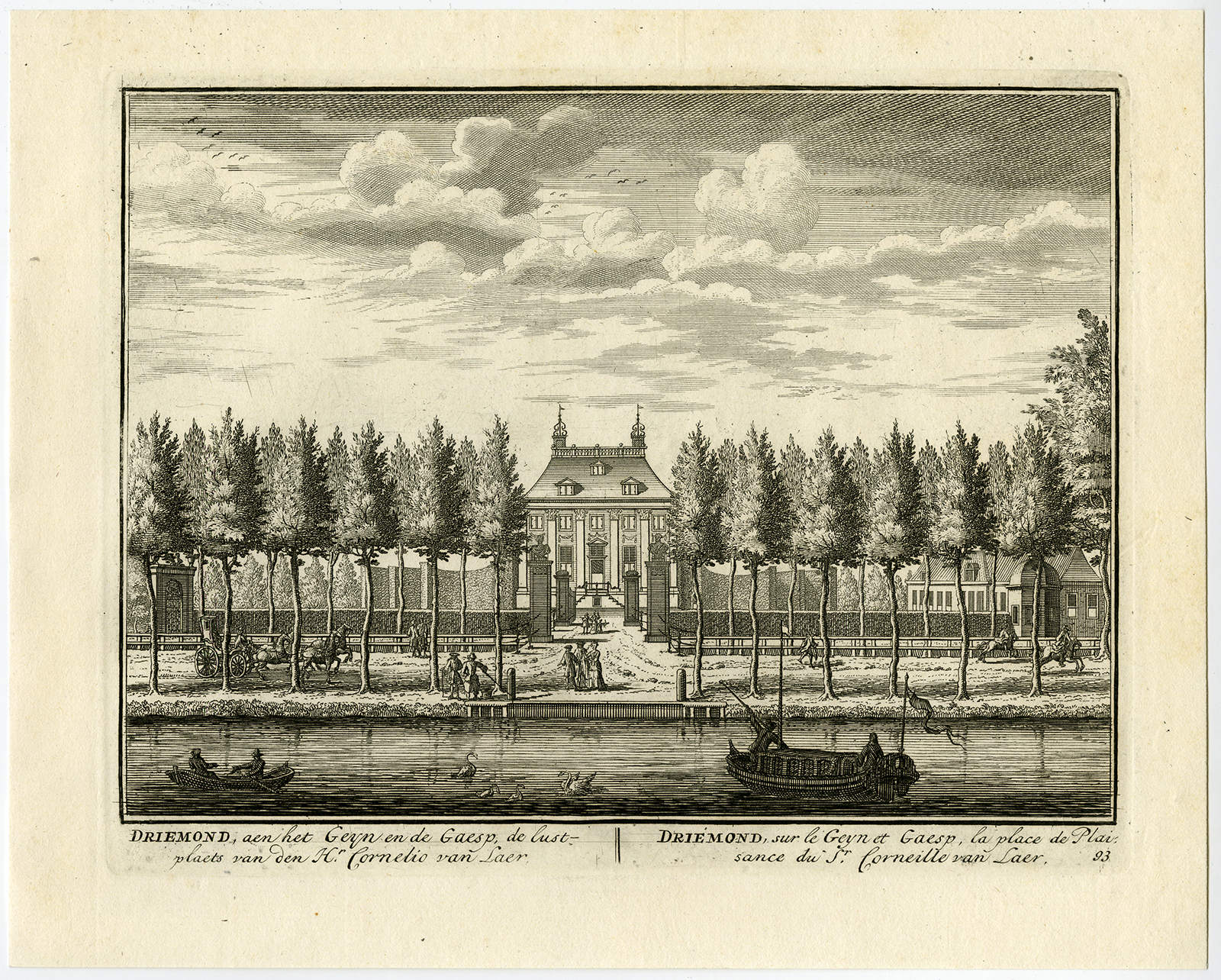 , 8 Antique Prints-DRIEMOND ESTATE-GARDENS-WEESP-VECHT-93-96-Stoopendaal-1719, Pictura Antique Prints