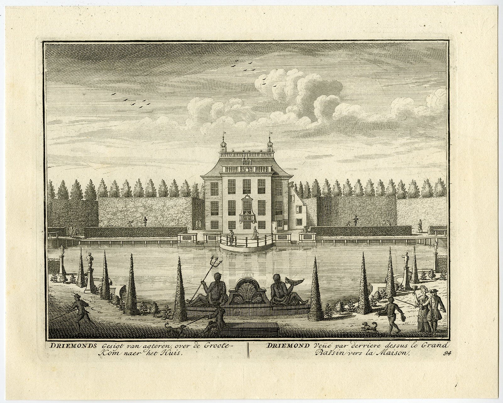 , 8 Antique Prints-DRIEMOND ESTATE-GARDENS-WEESP-VECHT-93-96-Stoopendaal-1719, Pictura Antique Prints