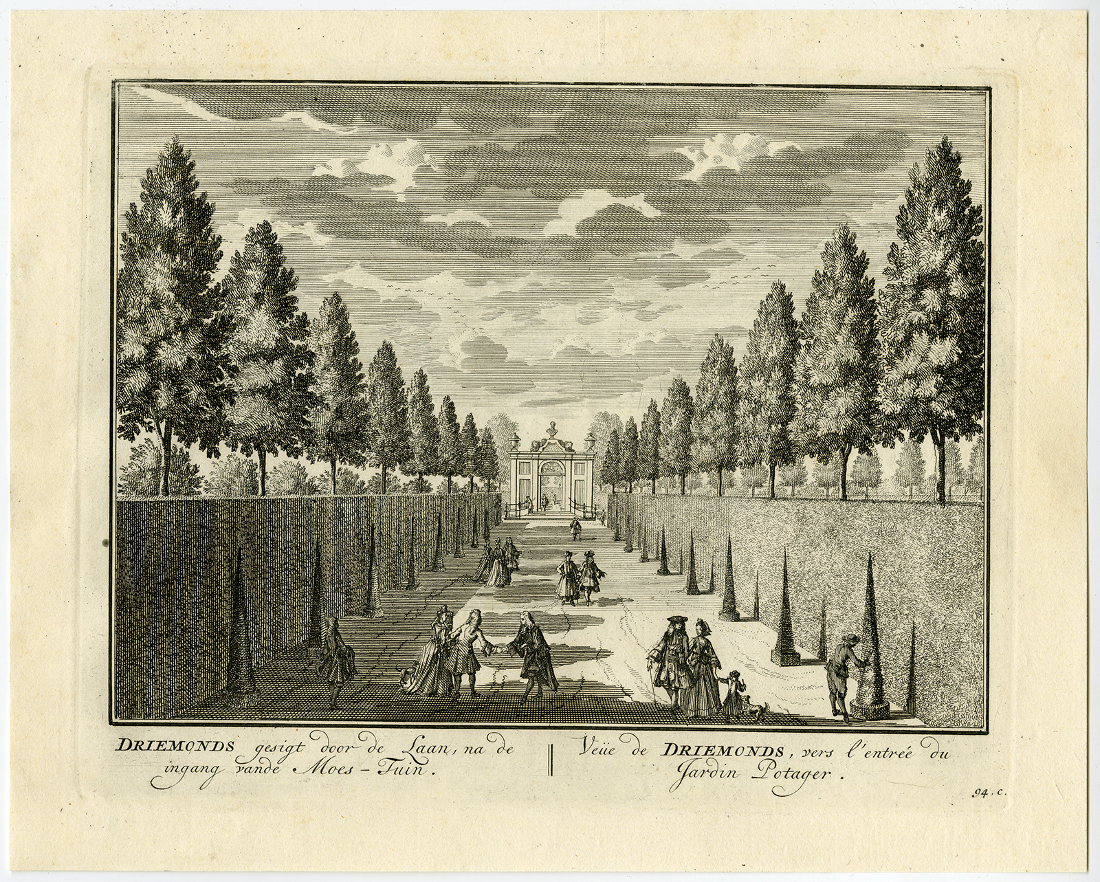 , 8 Antique Prints-DRIEMOND ESTATE-GARDENS-WEESP-VECHT-93-96-Stoopendaal-1719, Pictura Antique Prints