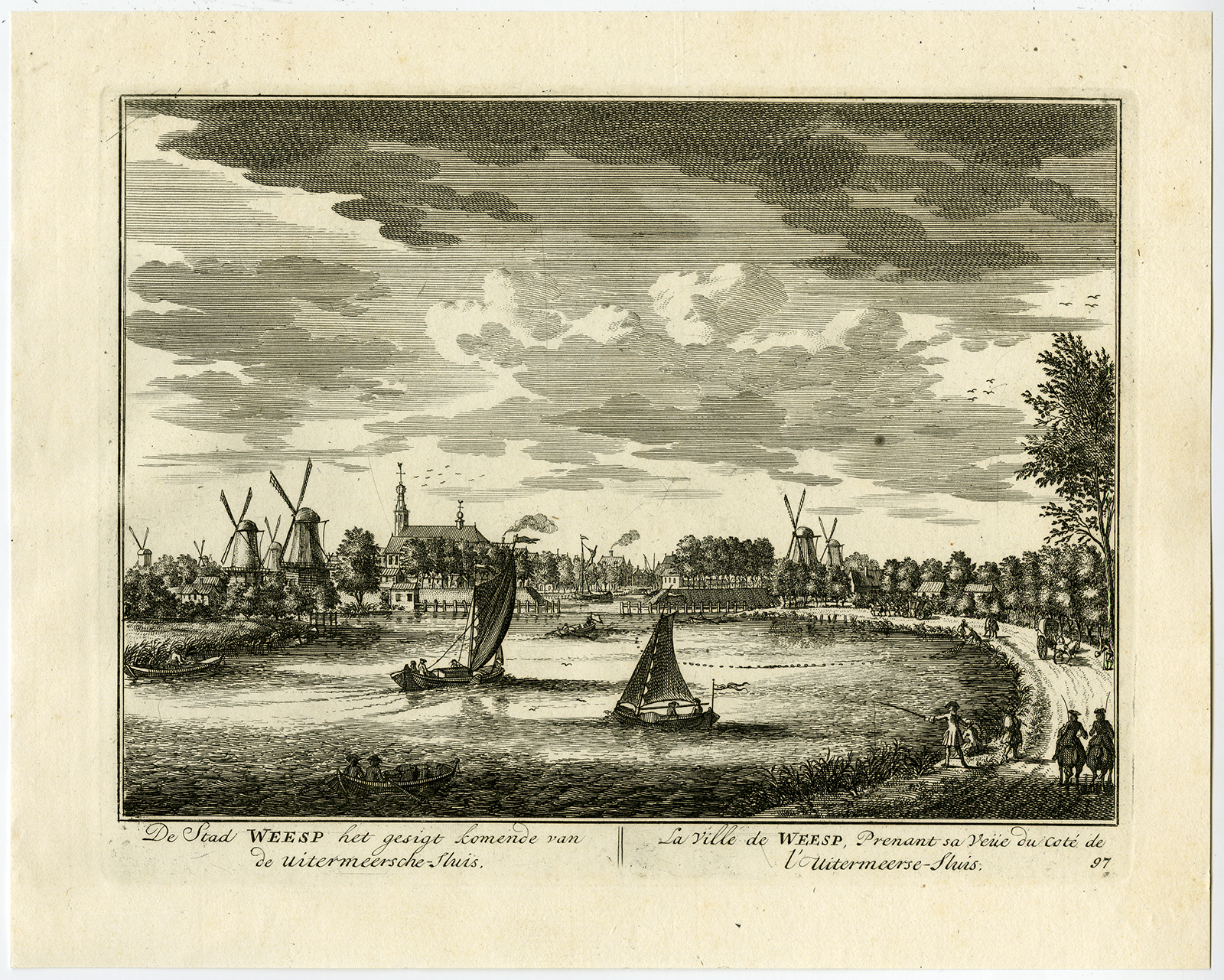 , Antique Print-WEESP-VECHT-PL. 97-Stoopendaal-1719, Pictura Antique Prints
