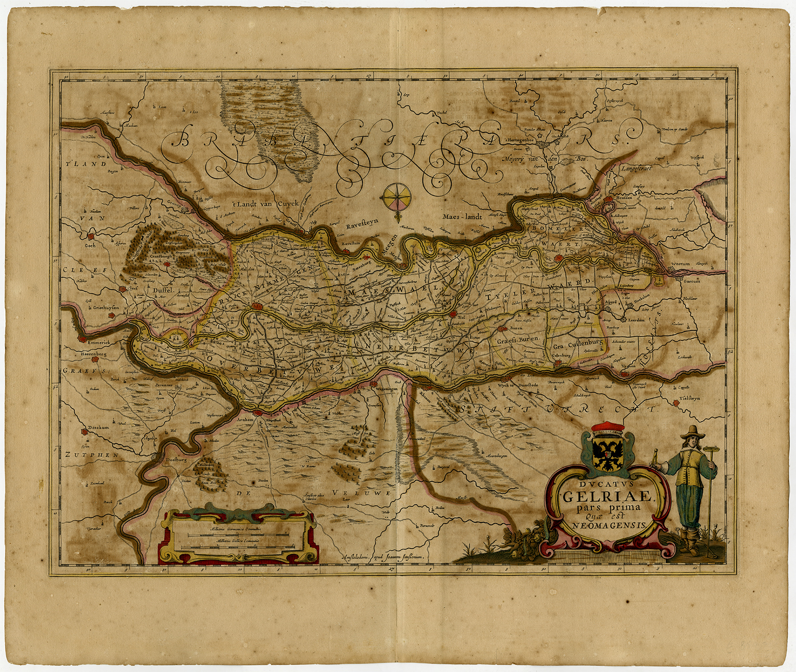 , Antique map-GELRIAE-GELDERLAND-NEOMAGENSIS-NIJMEGEN-Janssonius-1646, Pictura Antique Prints