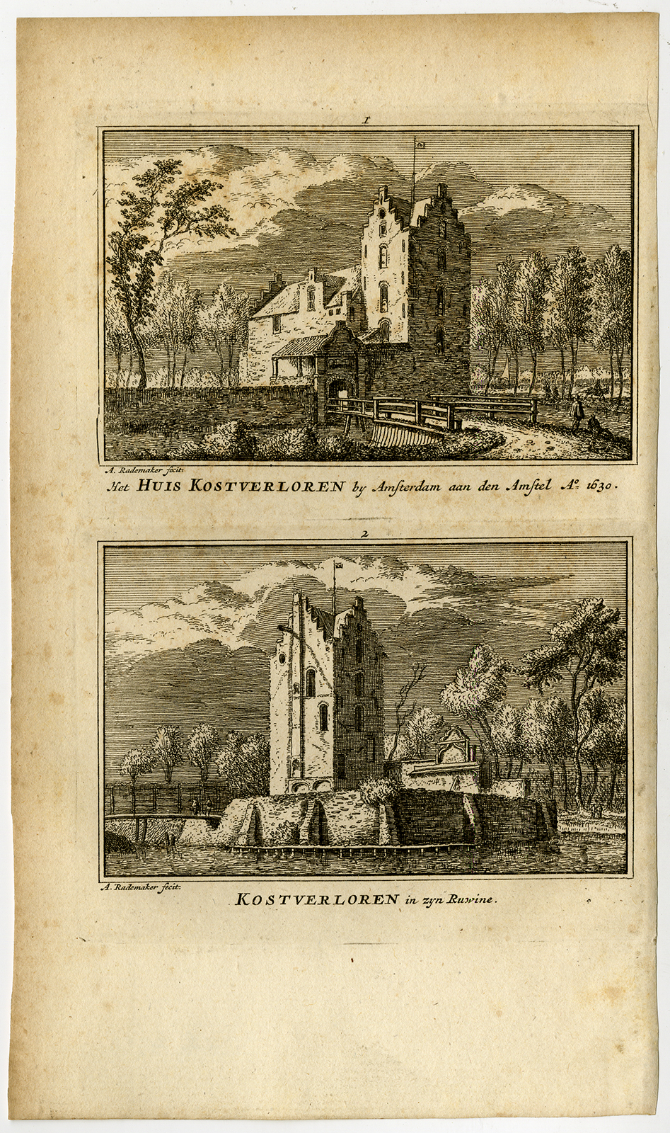 , Antique Print-HUIS KOSTVERLOREN-AMSTERDAM-CASTLE-ESTATE-Rademaker-1792, Pictura Antique Prints