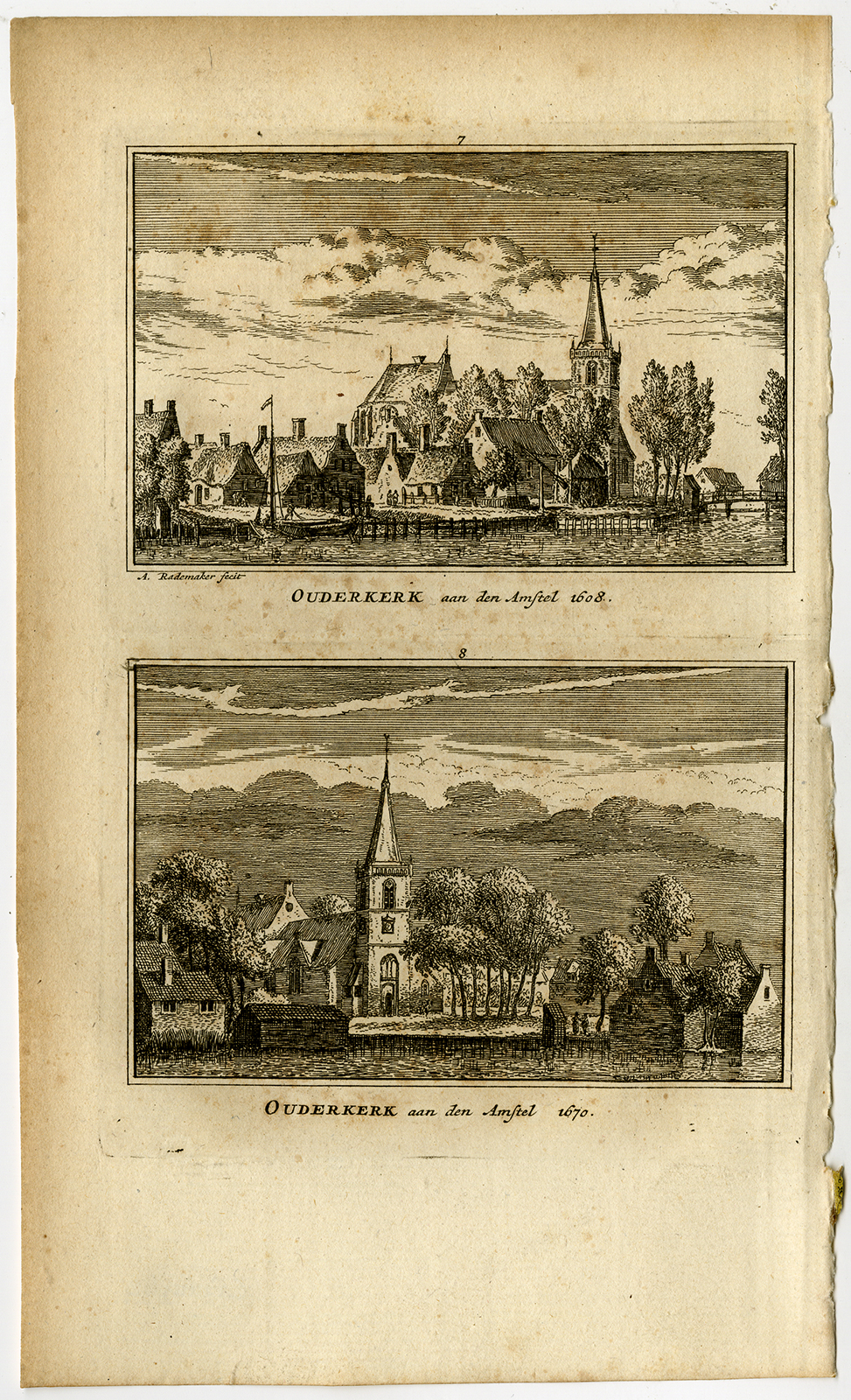 , Antique Print-TOWN VIEWS-OUDERKERK AAN DE AMSTEL.-Rademaker-1792, Pictura Antique Prints