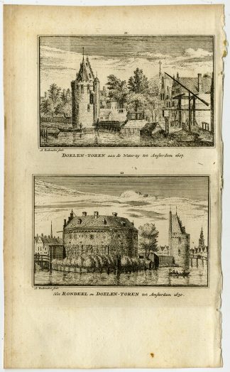 Antique Print-TOWN VIEWS-AMSTERDAM-HARBOUR-TOWER-DOELEN-RONDEEL-Rademaker-1792