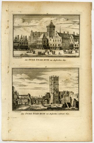 Antique Print-TOWN VIEWS-AMSTERDAM-OLD CITY HALL-Rademaker-1792