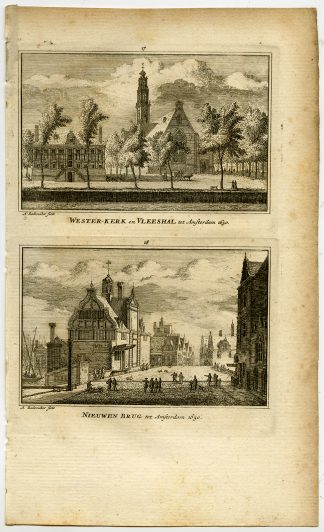 Antique Print-TOWN VIEWS-AMSTERDAM-WESTERKERK-BRIDGE-Rademaker-1792