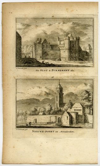 Antique Print-TOWN VIEWS-CASTLE-PURMERENT-CITY GATE-MONIKKENDAM-Rademaker-1792