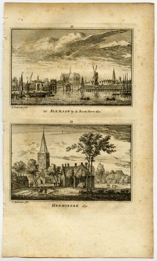 Antique Print-TOWN VIEWS-ALKMAAR-HEEMSKERK-Rademaker-1792