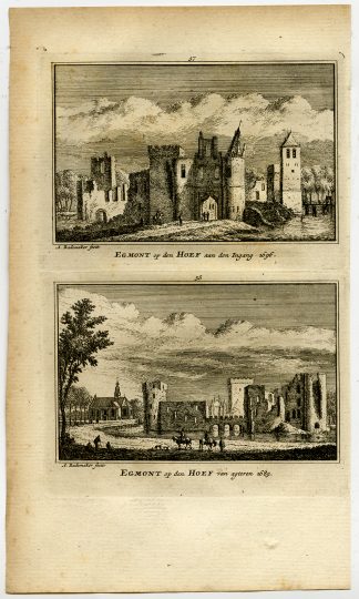 Antique Print-TOWN VIEWS-CASTLE-EGMOND AAN DEN HOEF-Rademaker-1792