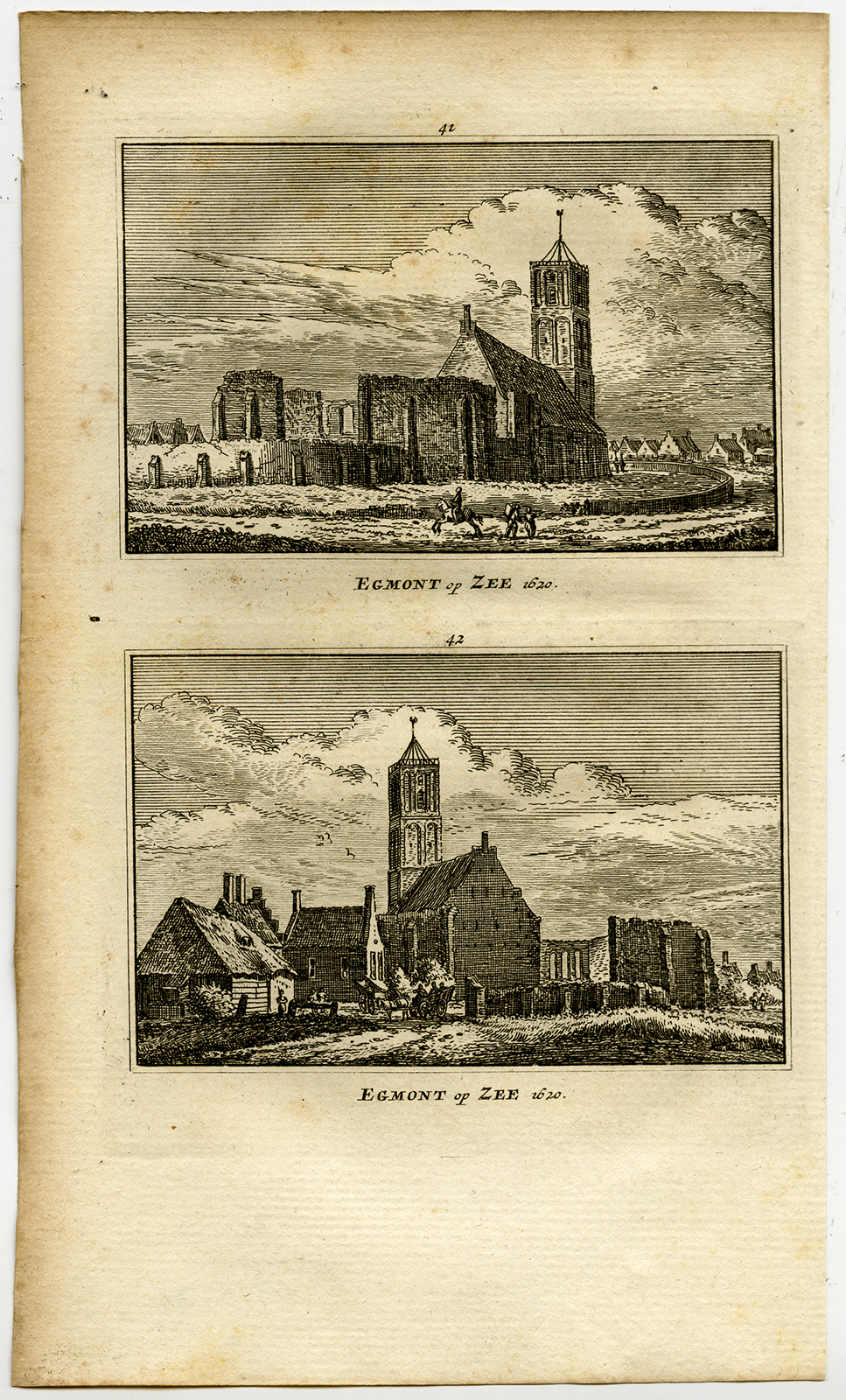 , Antique Print-TOWN VIEWS-EGMOND AAN ZEE-Rademaker-1792, Pictura Antique Prints