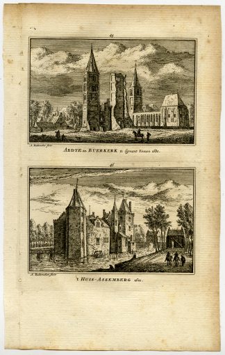 Antique Print-TOWN VIEWS-EGMOND BINNEN-MONASTERY-ASSEMBURG-Rademaker-1792