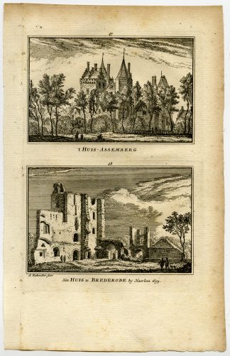 Antique Print-TOWN VIEWS-CASTLE ASSEMBURG-BREDERODE-Rademaker-1792