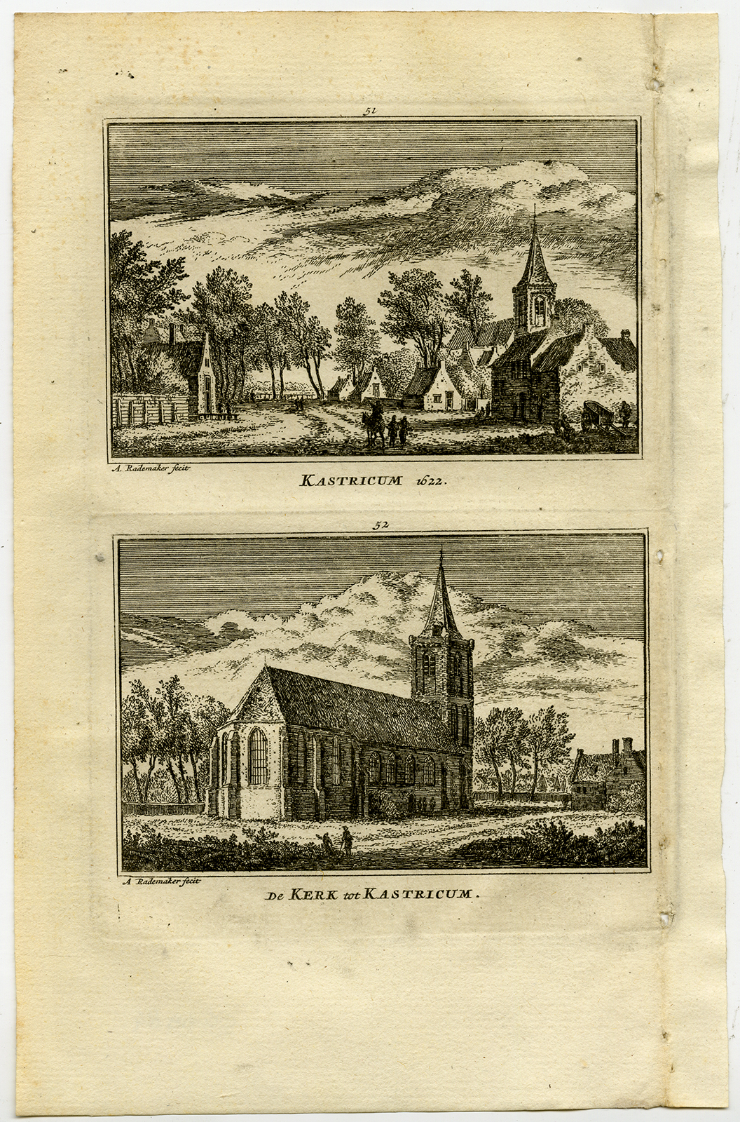 Cb4984 416x630 Antique Print-TOWN VIEWS-CASTRICUM-NETHERLANDS-Rademaker-1792