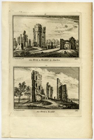 Antique Print-TOWN VIEWS-CASTLE KLEEF-HAARLEM-NETHERLANDS-Rademaker-1792