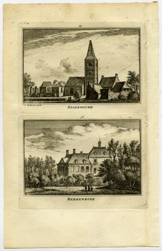 Antique Print-TOWN VIEW-SPAARNWOUDE-CASTLE BERKENRODE-NETHERLANDS-Rademaker-1792