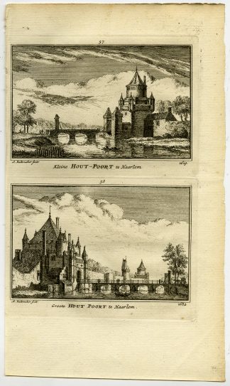 Antique Print-TOWN VIEWS-HOUTPOORT-GATE-HAARLEM-NETHERLANDS-Rademaker-1792