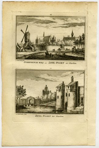 Antique Print-TOWN VIEWS-ZIJLPOORT-GATE-HAARLEM-NETHERLANDS-Rademaker-1792