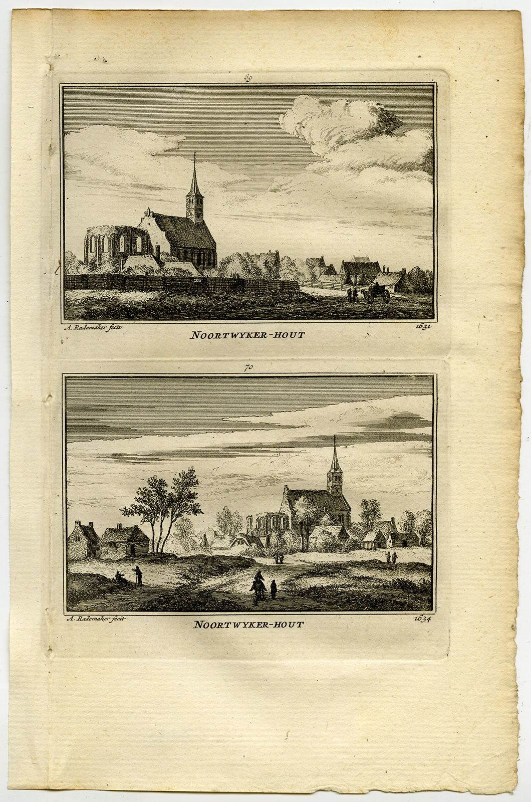 , Antique Print-TOWN VIEWS-NOORDWIJKERHOUT-NETHERLANDS-Rademaker-1792, Pictura Antique Prints