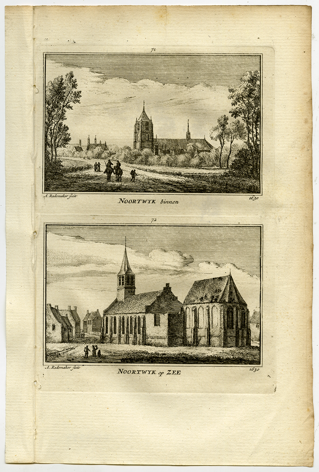 , Antique Print-TOWN VIEWS-NOORDWIJK AAN ZEE-NETHERLANDS-Rademaker-1792, Pictura Antique Prints