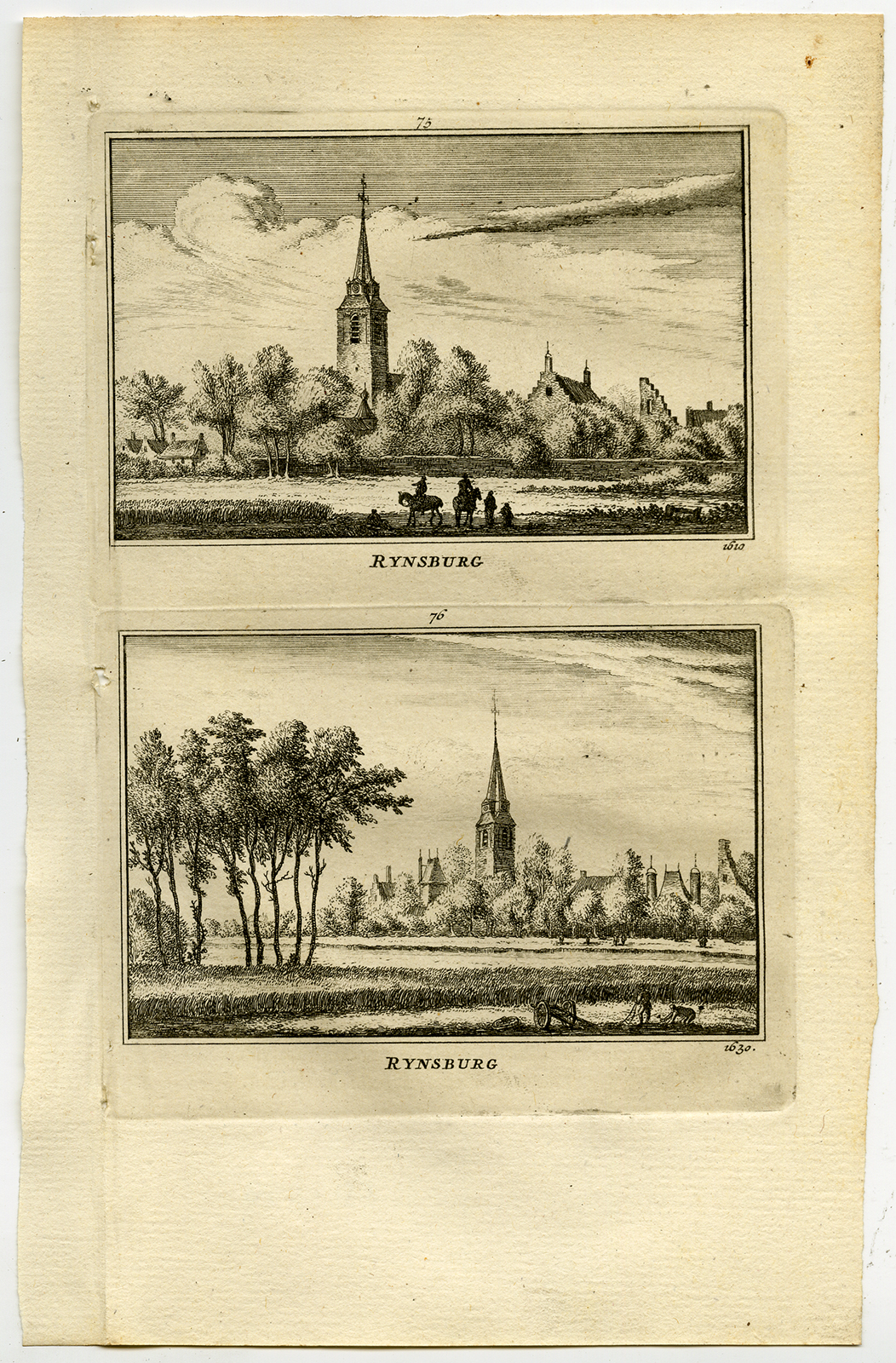 , Antique Print-TOWN VIEWS-RIJNSBURG-NETHERLANDS-Rademaker-1792, Pictura Antique Prints