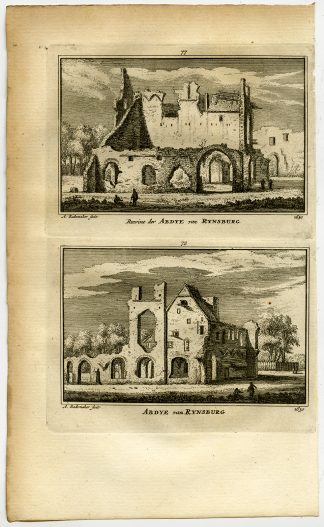 Antique Print-TOWN VIEWS-RIJNSBURG-CONVENT-NETHERLANDS-Rademaker-1792
