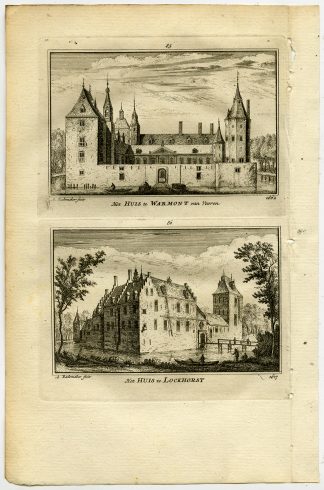 Antique Print-TOWN VIEWS-WARMOND-LOKHORST-CASTLE-NETHERLANDS-Rademaker-1792