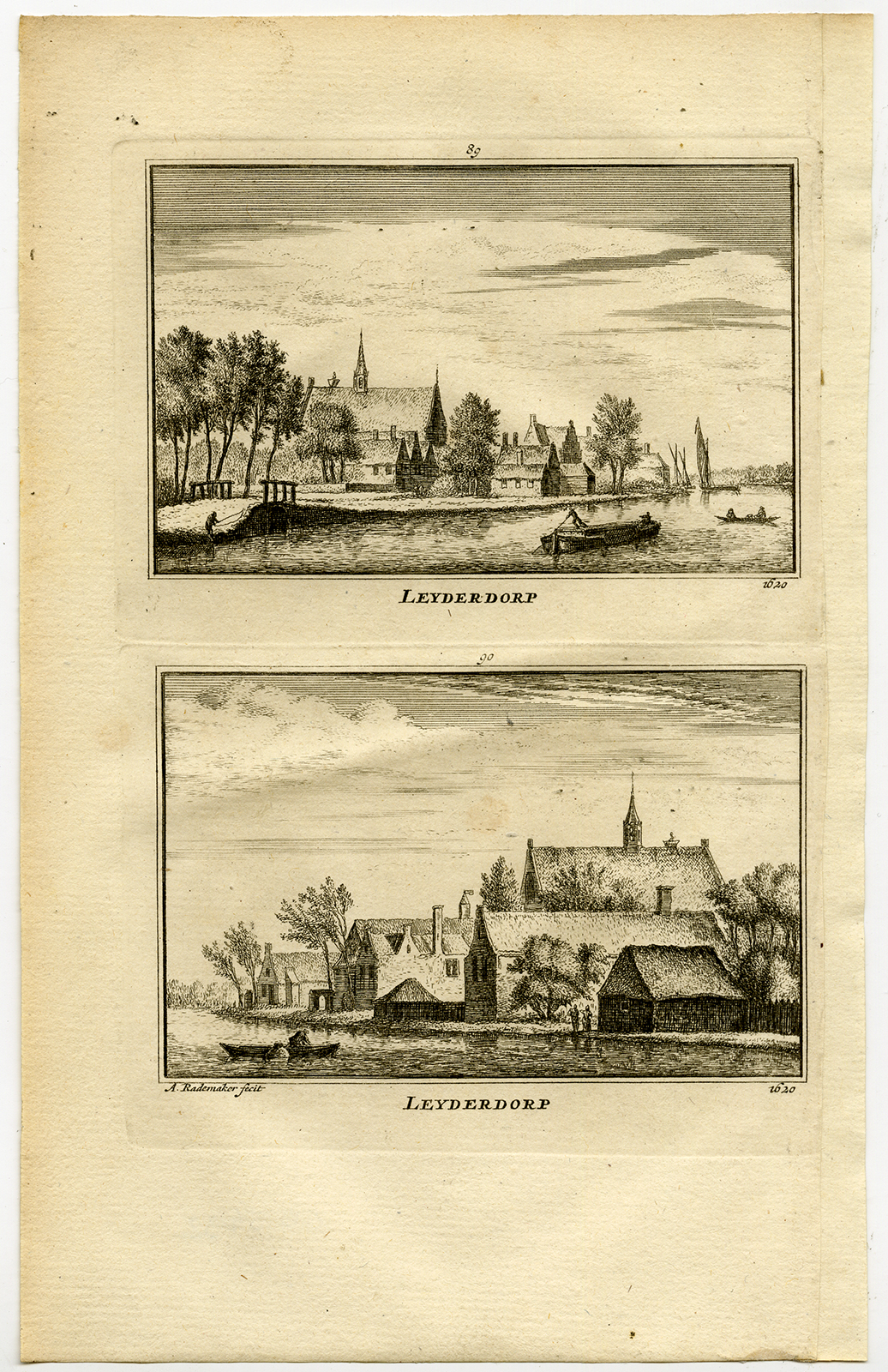 , Antique Print-TOWN VIEWS-LEIDERDORP-NETHERLANDS-Rademaker-1792, Pictura Antique Prints