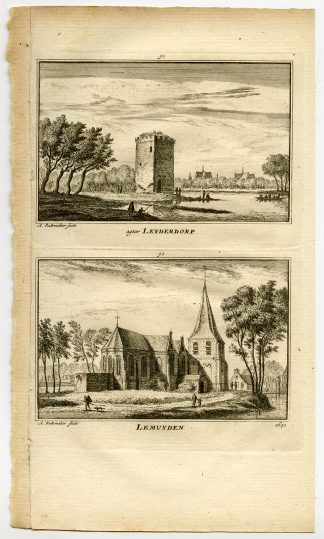Antique Print-TOWN VIEWS-LEIDERDORP-LEMUIDEN-NETHERLANDS-Rademaker-1792