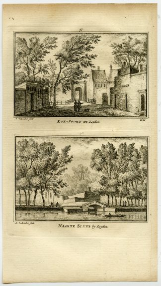 Antique Print-TOWN VIEWS-SLUICE-COW-GATE-LEIDEN-NETHERLANDS-Rademaker-1792