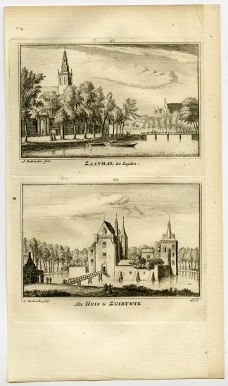 Antique Print-TOWN VIEWS-ZAAIHAL-LEIDEN-ZUIDWIJK-NETHERLANDS-Rademaker-1792