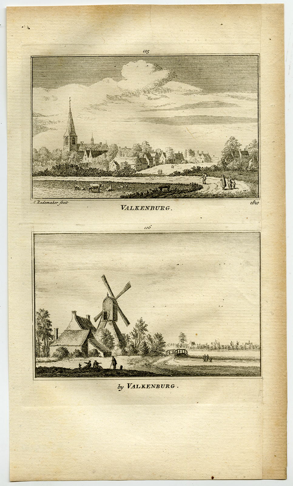 , Antique Print-TOWN VIEWS-VALKENBURG-NETHERLANDS-Rademaker-1792, Pictura Antique Prints