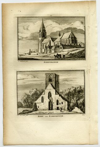 Antique Print-TOWN VIEWS-SCHEVENINGEN-KIJKDUIN-CHURCH-NETHERLANDS-Rademaker-1792