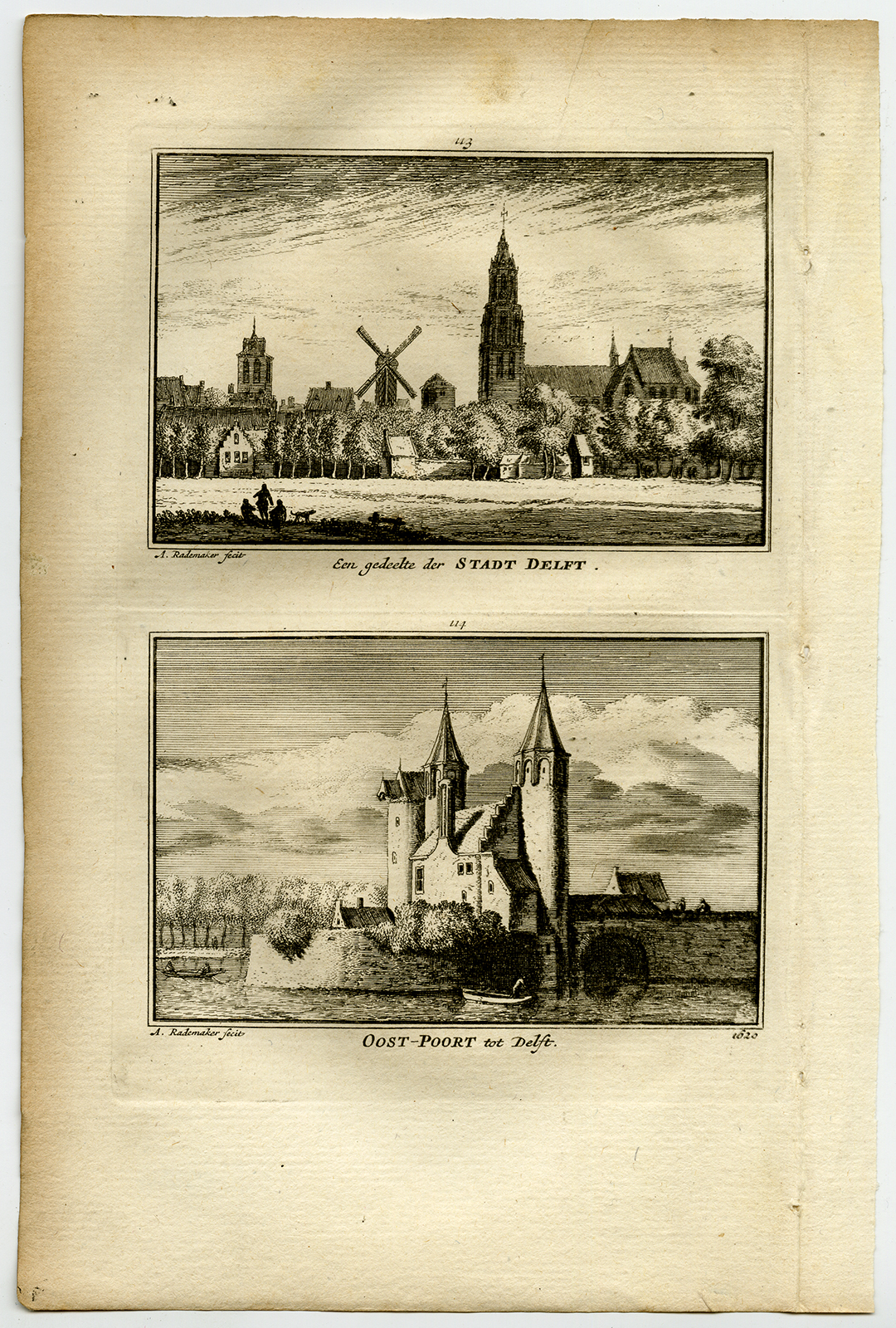 , Antique Print-TOWN VIEWS-DELFT-NETHERLANDS-Rademaker-1792, Pictura Antique Prints