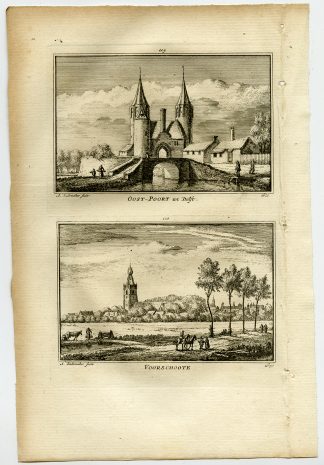 Antique Print-TOWN VIEWS-DELFT-VOORSCHOTEN-NETHERLANDS-Rademaker-1792