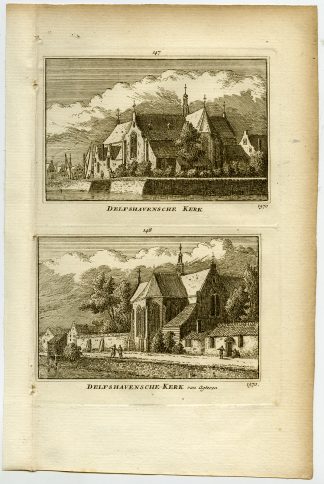 Antique Print-TOWN VIEWS-DELFSHAVEN-CHURCH-NETHERLANDS-Rademaker-1792