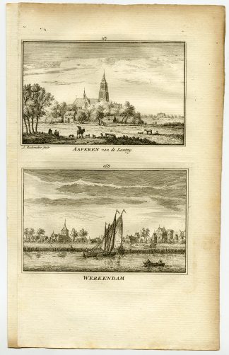 Antique Print-TOWN VIEWS-WERKENDAM-ASPEREN-NETHERLANDS-Rademaker-1792
