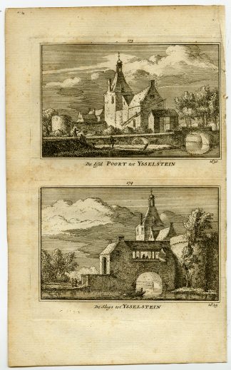 Antique Print-TOWN VIEWS-IJSSELSTEIN-GATE-SLUICE-NETHERLANDS-Rademaker-1792