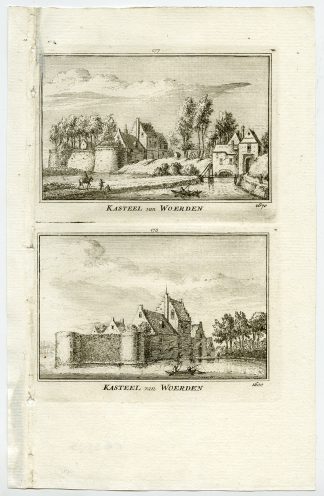 Antique Print-VIEWS-CASTLE-WOERDEN-NETHERLANDS-Rademaker-1792