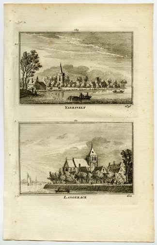 Antique Print-TOWN VIEWS-JAARSVELD-LANGERAK-NETHERLANDS-Rademaker-1792