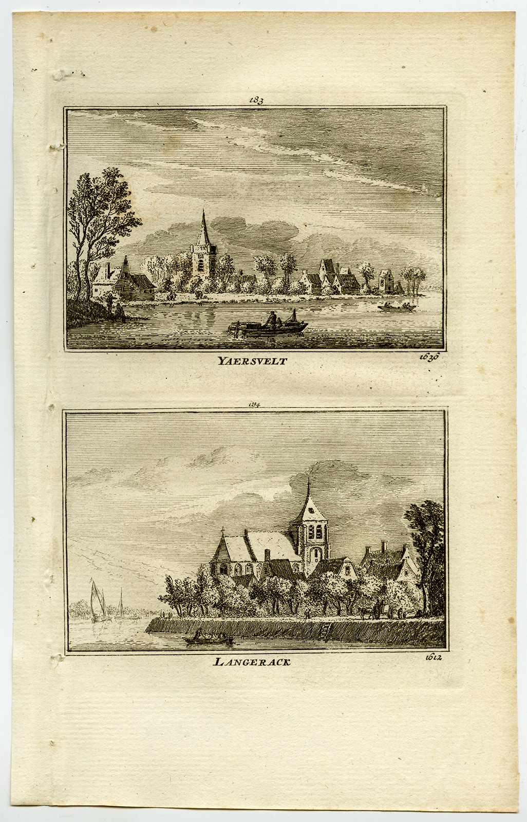 , Antique Print-TOWN VIEWS-JAARSVELD-LANGERAK-NETHERLANDS-Rademaker-1792, Pictura Antique Prints
